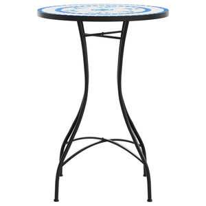Mosaik Bistrotisch Blau-Weiß Ø50cm