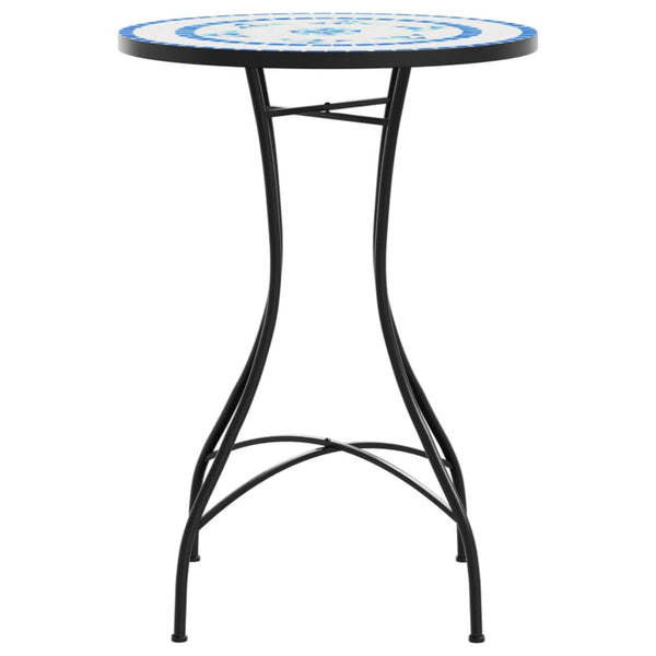 Mosaik Bistrotisch Blau-Weiß Ø50cm