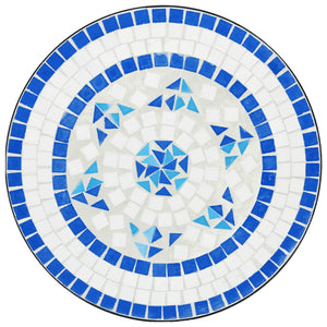 Mosaik Bistrotisch Blau-Weiß Ø50cm
