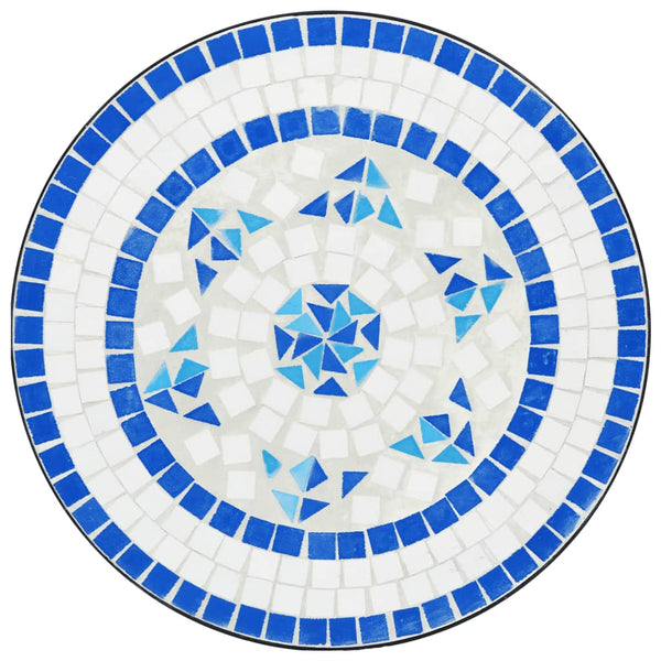 Mosaik Bistrotisch Blau-Weiß Ø50cm