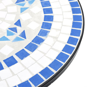 Mosaik Bistrotisch Blau-Weiß Ø50cm