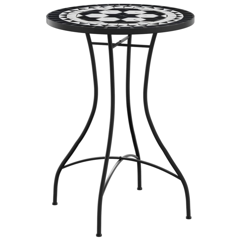 Mosaik Bistrotisch Schwarz/Weiß Ø50x70cm
