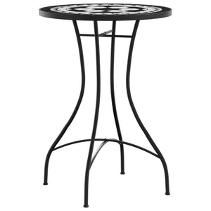 Mosaik Bistrotisch Schwarz/Weiß Ø50x70cm