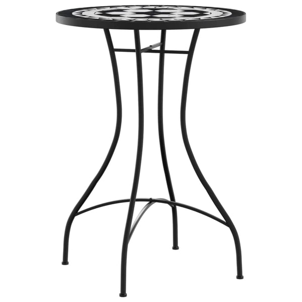 Mosaik Bistrotisch Schwarz/Weiß Ø50x70cm
