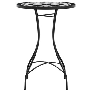 Mosaik Bistrotisch Schwarz/Weiß Ø50x70cm