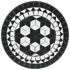Mosaik Bistrotisch Schwarz/Weiß Ø50x70cm