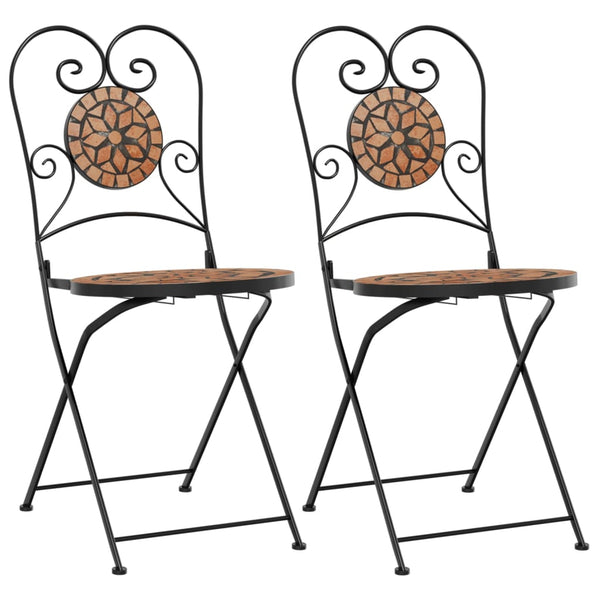 Klappbare Bistrostühle, 2er Set, Terrakotta