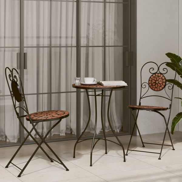 Klappbare Bistrostühle, 2er Set, Terrakotta