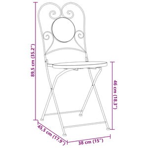 Klappbare Bistrostühle, 2er Set, Terrakotta