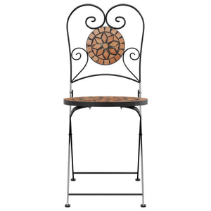 Klappbare Bistrostühle, 2er Set, Terrakotta