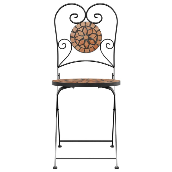 Klappbare Bistrostühle, 2er Set, Terrakotta