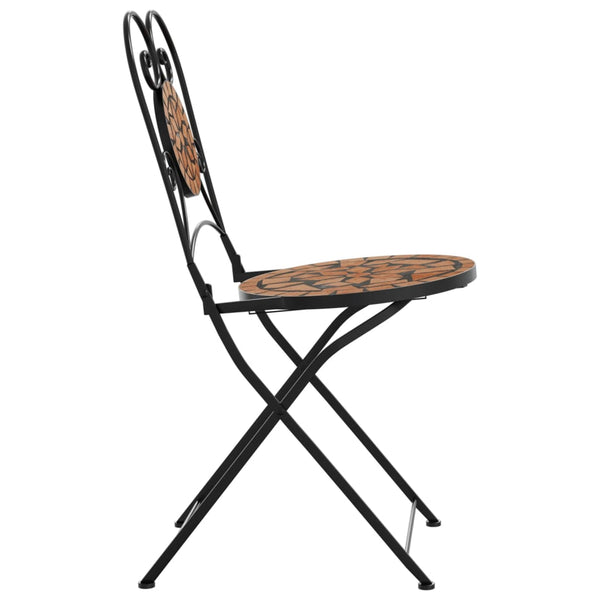 Klappbare Bistrostühle, 2er Set, Terrakotta