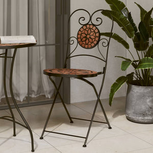 Klappbare Bistrostühle, 2er Set, Terrakotta