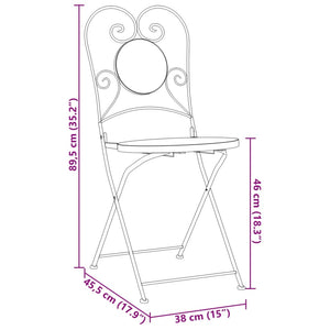 Klappbare Bistrostühle, 2er Set, Blau/Weiß