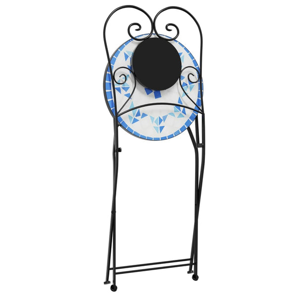 Klappbare Bistrostühle, 2er Set, Blau/Weiß