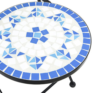 Klappbare Bistrostühle, 2er Set, Blau/Weiß