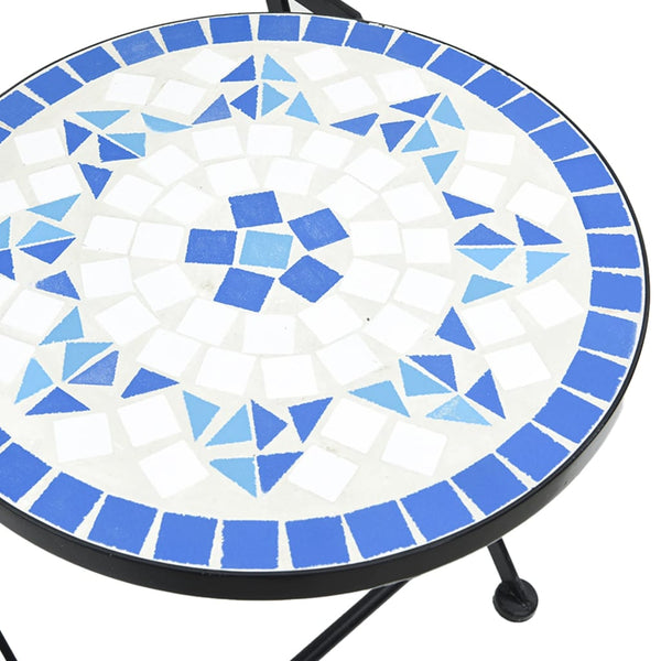 Klappbare Bistrostühle, 2er Set, Blau/Weiß