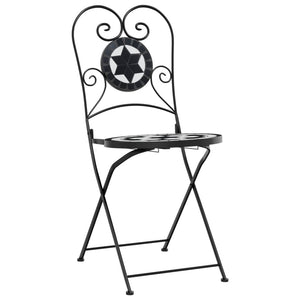 Klappbare Bistrostühle, 2er-Set, Schwarz/Weiß