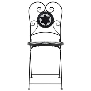 Klappbare Bistrostühle, 2er-Set, Schwarz/Weiß