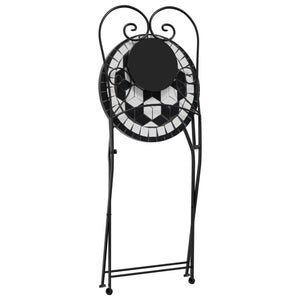 Klappbare Bistrostühle, 2er-Set, Schwarz/Weiß