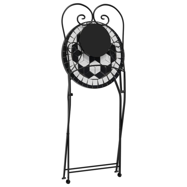 Klappbare Bistrostühle, 2er-Set, Schwarz/Weiß