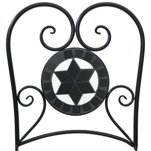 Klappbare Bistrostühle, 2er-Set, Schwarz/Weiß