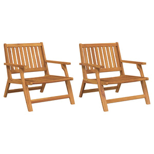 Relax Bank 2er Set Akazie Massivholz Braun