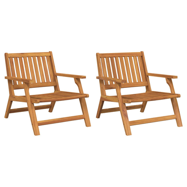 Relax Bank 2er Set Akazie Massivholz Braun