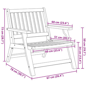 Relax Bank 2er Set Akazie Massivholz Braun