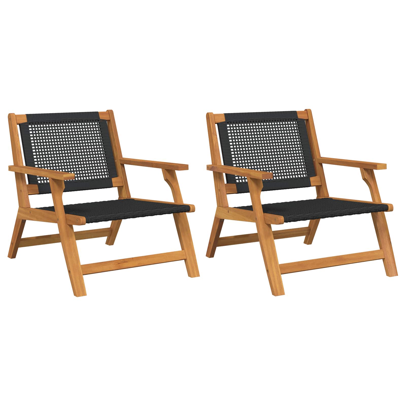 Gartenmöbel Set 2-teilig Akazie Schwarz
