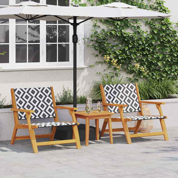 Gartenmöbel Set, 2-teilig, Schwarz/Weiß