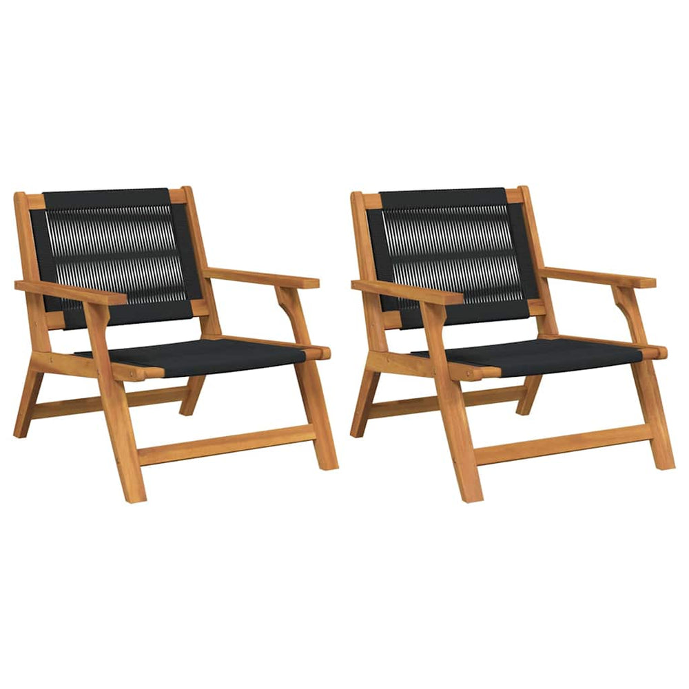Gartenmöbel Set 2-teilig Akazie Schwarz