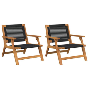 Gartenmöbel Set 2-teilig Akazie Schwarz