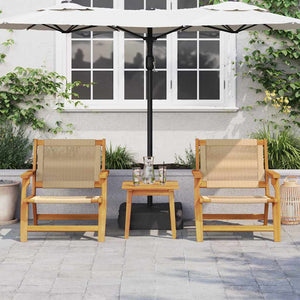 2er Gartenmöbel Set Beige Akazie Massivholz