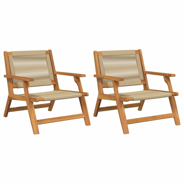 2er Gartenmöbel Set Beige Akazie Massivholz
