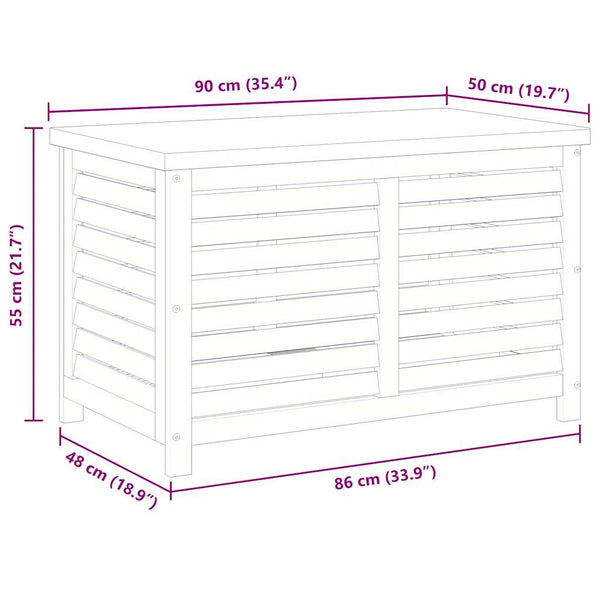 Gartenbox Eukalyptus Holz 90x48x55cm