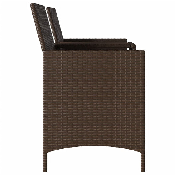 2-Sitzer Gartensofa mit Tisch Braun Rattan