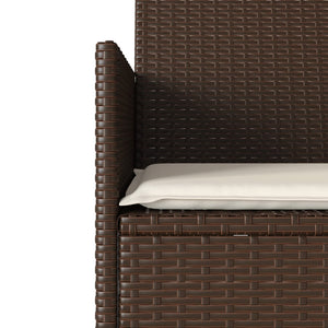 2-Sitzer Gartensofa mit Tisch Braun Rattan