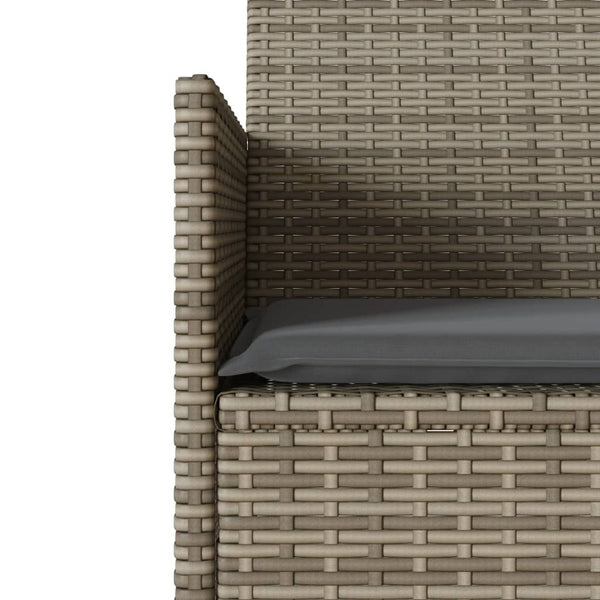 2-Sitzer Gartensofa mit Tisch Grau Rattan