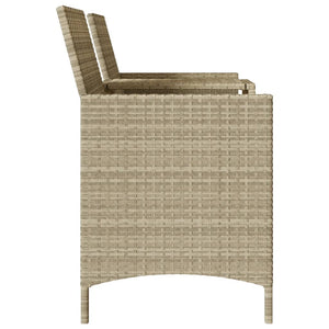 vidaXL Canapé de jardin 2 places avec table et coussins Gris clair résine tressée