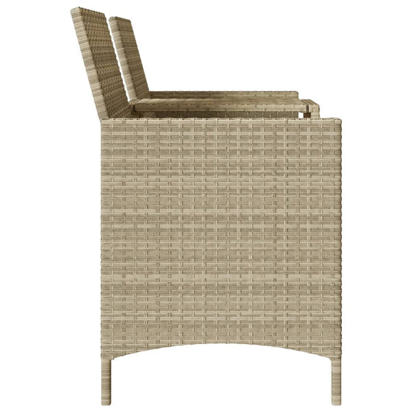 vidaXL Canapé de jardin 2 places avec table et coussins Gris clair résine tressée