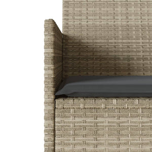 vidaXL Canapé de jardin 2 places avec table et coussins Gris clair résine tressée