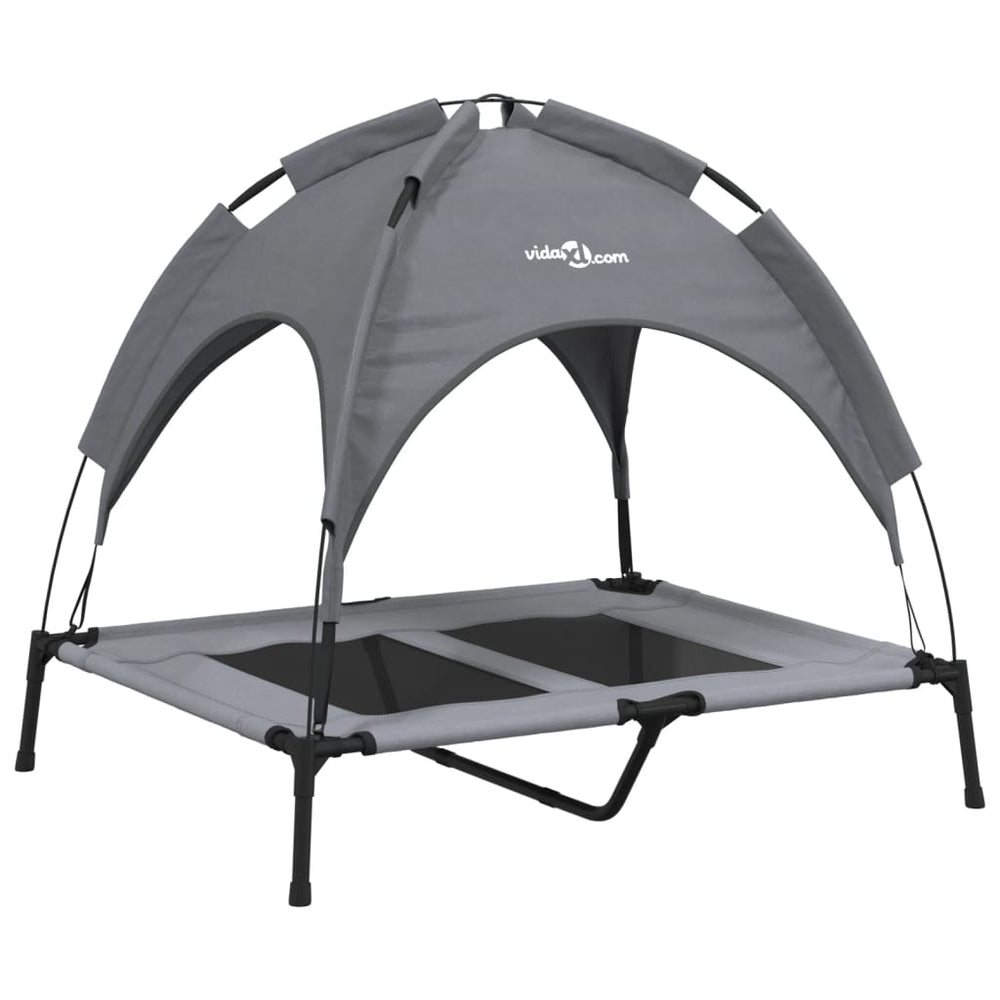 vidaXL Dog Bed with Canopy Anthracite Oxford Fabric and Steel