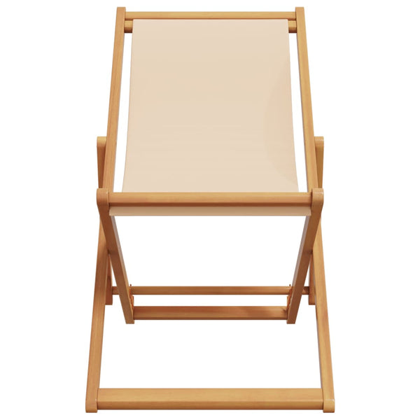 Klappbarer Strandstuhl Beige Eukalyptusholz