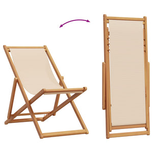 Klappbarer Strandstuhl Beige Eukalyptusholz