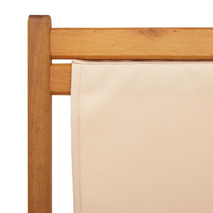 Klappbarer Strandstuhl Beige Eukalyptusholz