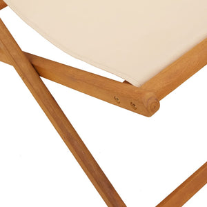 Klappbarer Strandstuhl Beige Eukalyptusholz
