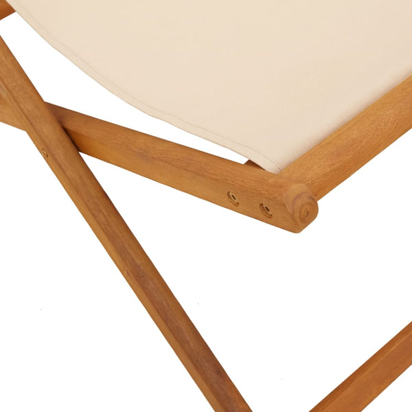 Klappbarer Strandstuhl Beige Eukalyptusholz