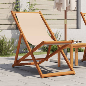 Klappbarer Strandstuhl Beige Eukalyptusholz