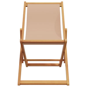 Klappbarer Strandstuhl Taupe Eukalyptusholz